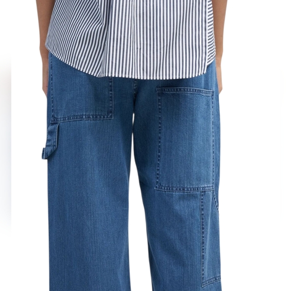 TIBI Stone Wash Stonewash Cropped SAM JEANS Designer Denim Size 30 - Picture 12 of 14